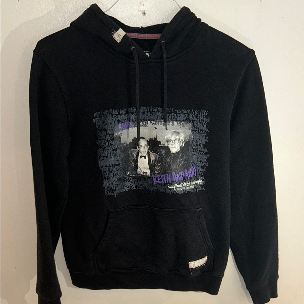 Black Graphic Hoodie with Iconic Print